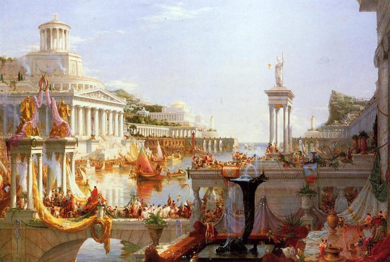 Thomas Cole Course of Empire Consumation of  Empire Germany oil painting art